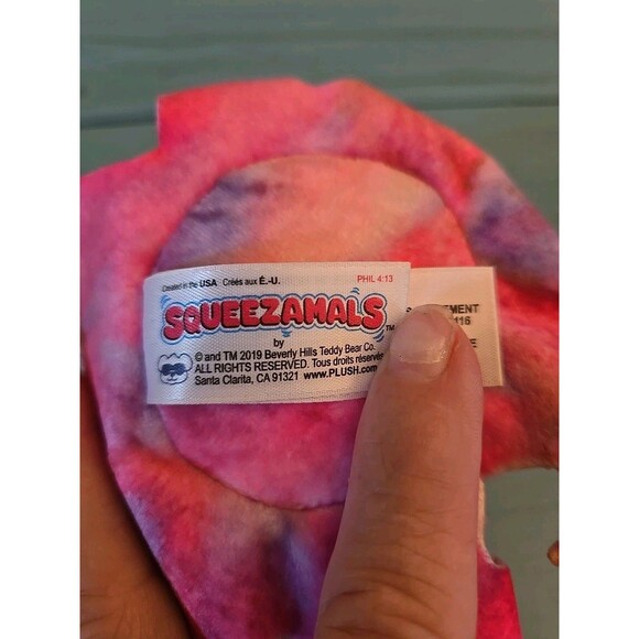 Squeezamals Octopus Plush 5" Stuffed Animal Toy 2019 Tye-Dye Rainbow Squishy - Picture 5 of 9